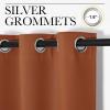 imageNICETOWN Blackout Halloween Draperies Curtains for Girls Room Nursery Essential Thermal Insulated Grommet Top Blackout Panels Burnt Orange 1 Pair 34 x 54 inches