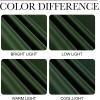 imageNICETOWN Dark Green Blackout Cafe Satin Curtains for Small Windows 42 Wide by 84 Long 2 Panels Grommet Noise Reducing Faux Silk Blackout Drapes for Dining Room