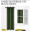imageNICETOWN Dark Green Blackout Cafe Satin Curtains for Small Windows 42 Wide by 84 Long 2 Panels Grommet Noise Reducing Faux Silk Blackout Drapes for Dining Room