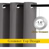 imageNICETOWN Grey Room Darkening Curtains Blackout 30 inch Curtains for Kitchen Grommet Solid Window Treatments Sound Reducing for Bedroom 2 Panels W37 x L30 2 Panels