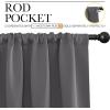 imageNICETOWN Grey Window Curtains for Bedroom  Home Decoration Thermal Insulated Rod Pocket Blackout Blinds amp Drapes for Small Windows Gray 2 Panels W34 x L54 Inch