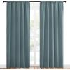 imageNICETOWN Greyish Blue Blackout Curtains Panels for Window Thermal Insulated Rod Pocket Blackout DrapesDraperies for Living Room 2 Panels W52 x L84 inches