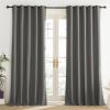 imageNICETOWN Grizzle Gray Vintage Linen 100 Blackout Curtains for Living Room Thermal Insulated Curtains 120 Long Noise Reducing Window Treatment Drapes for Home Office 62 Wide Per Panel Set of 2