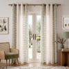 imageNICETOWN Heavy Duty Cream Linen Curtains 96 inch Long Navy Blue Geometric amp Floral Patterned Embroidered Drapes for Living Room Decorative Panels for Nursery Bronze Grommet W52 x L96 Set of 2Cream With Sage Green Embroidery