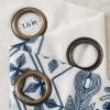 imageNICETOWN Heavy Duty Cream Linen Curtains 96 inch Long Navy Blue Geometric amp Floral Patterned Embroidered Drapes for Living Room Decorative Panels for Nursery Bronze Grommet W52 x L96 Set of 2Cream With Navy Blue Embroidery