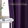imageNICETOWN Insulated Curtains Blackout Draperies  Window Treatment Blackout CurtainsDrapes for BedroomLiving Room Window 63 inches Long 2 Panel Set Royal Purple