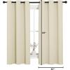 imageNICETOWN Kitchen Curtains for Decoration Thermal Insulated Grommet Room Darkening DraperiesPanels for Laundry Beige 2 Panels W42 x L63 inches
