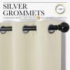 imageNICETOWN Kitchen Curtains for Decoration Thermal Insulated Grommet Room Darkening DraperiesPanels for Laundry Beige 2 Panels W42 x L63 inches
