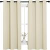 imageNICETOWN Kitchen Curtains for Decoration Thermal Insulated Grommet Room Darkening DraperiesPanels for Laundry Beige 2 Panels W42 x L63 inches