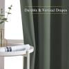 imageNICETOWN Privacy Blackout Doorway 80 inch Curtains Grommet Light Blocking Window Treatments Thermal Drapes for BedroomLiving Room W46 x L80 2 Panels Dark Mallard