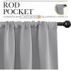 imageNICETOWN RV Blackout Curtains for Camper Windows Short Room Darkening Curtains for Kitchen Home Decoration Thermal Insulated Rod Pocket Drapes for Small Windows Silver Grey 2 Panels W42 x L36