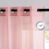 imageNICETOWN Sheer Window Curtain Panels  Ivory Eyelet Top Solid Voile for KitchenHotel 2 Pieces 54 Wide x 84inch LengthBaby Pink