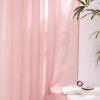imageNICETOWN Sheer Window Curtain Panels  Ivory Eyelet Top Solid Voile for KitchenHotel 2 Pieces 54 Wide x 84inch LengthBaby Pink