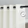 imageNICETOWN Sheer Window Curtain Panels  Ivory Eyelet Top Solid Voile for KitchenHotel 2 Pieces 54 Wide x 84inch LengthBeige