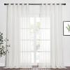 imageNICETOWN Sheer Window Curtain Panels  Ivory Eyelet Top Solid Voile for KitchenHotel 2 Pieces 54 Wide x 84inch LengthBeige