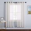imageNICETOWN Sheer Window Curtain Panels  Ivory Eyelet Top Solid Voile for KitchenHotel 2 Pieces 54 Wide x 84inch LengthBeige