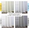 imageNICETOWN Sheer Window Curtain Panels  Ivory Eyelet Top Solid Voile for KitchenHotel 2 Pieces 54 Wide x 84inch LengthBeige