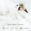 imageNICETOWN Sheer Window Curtain Panels  Ivory Eyelet Top Solid Voile for KitchenHotel 2 Pieces 54 Wide x 84inch LengthBeige