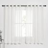 imageNICETOWN Sheer Window Curtain Panels  Ivory Eyelet Top Solid Voile for KitchenHotel 2 Pieces 54 Wide x 84inch LengthBeige