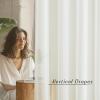 imageNICETOWN Sheer Window Curtain Panels  Ivory Eyelet Top Solid Voile for KitchenHotel 2 Pieces 54 Wide x 84inch LengthBeige