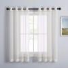 imageNICETOWN Sheer Window Curtain Panels  Ivory Eyelet Top Solid Voile for KitchenHotel 2 Pieces 54 Wide x 84inch LengthBeige