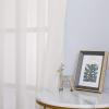 imageNICETOWN Sheer Window Curtain Panels  Ivory Eyelet Top Solid Voile for KitchenHotel 2 Pieces 54 Wide x 84inch LengthBeige