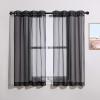 imageNICETOWN Sheer Window Curtain Panels  Ivory Eyelet Top Solid Voile for KitchenHotel 2 Pieces 54 Wide x 84inch LengthBlack