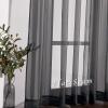 imageNICETOWN Sheer Window Curtain Panels  Ivory Eyelet Top Solid Voile for KitchenHotel 2 Pieces 54 Wide x 84inch LengthBlack