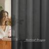 imageNICETOWN Sheer Window Curtain Panels  Ivory Eyelet Top Solid Voile for KitchenHotel 2 Pieces 54 Wide x 84inch LengthBlack