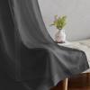 imageNICETOWN Sheer Window Curtain Panels  Ivory Eyelet Top Solid Voile for KitchenHotel 2 Pieces 54 Wide x 84inch LengthBlack