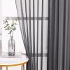 imageNICETOWN Sheer Window Curtain Panels  Ivory Eyelet Top Solid Voile for KitchenHotel 2 Pieces 54 Wide x 84inch LengthBlack