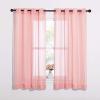 imageNICETOWN Sheer Window Curtain Panels  Ivory Eyelet Top Solid Voile for KitchenHotel 2 Pieces 54 Wide x 84inch LengthCoral