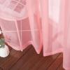 imageNICETOWN Sheer Window Curtain Panels  Ivory Eyelet Top Solid Voile for KitchenHotel 2 Pieces 54 Wide x 84inch LengthCoral