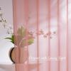 imageNICETOWN Sheer Window Curtain Panels  Ivory Eyelet Top Solid Voile for KitchenHotel 2 Pieces 54 Wide x 84inch LengthCoral Pink