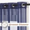 imageNICETOWN Sheer Window Curtain Panels  Ivory Eyelet Top Solid Voile for KitchenHotel 2 Pieces 54 Wide x 84inch LengthDark Blue