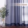 imageNICETOWN Sheer Window Curtain Panels  Ivory Eyelet Top Solid Voile for KitchenHotel 2 Pieces 54 Wide x 84inch LengthDark Blue