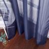 imageNICETOWN Sheer Window Curtain Panels  Ivory Eyelet Top Solid Voile for KitchenHotel 2 Pieces 54 Wide x 84inch LengthDark Blue