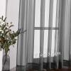 imageNICETOWN Sheer Window Curtain Panels  Ivory Eyelet Top Solid Voile for KitchenHotel 2 Pieces 54 Wide x 84inch LengthDark Grey