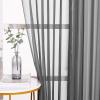 imageNICETOWN Sheer Window Curtain Panels  Ivory Eyelet Top Solid Voile for KitchenHotel 2 Pieces 54 Wide x 84inch LengthDark Grey