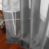 imageNICETOWN Sheer Window Curtain Panels  Ivory Eyelet Top Solid Voile for KitchenHotel 2 Pieces 54 Wide x 84inch LengthDark Grey