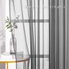 imageNICETOWN Sheer Window Curtain Panels  Ivory Eyelet Top Solid Voile for KitchenHotel 2 Pieces 54 Wide x 84inch LengthDark Grey