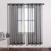 imageNICETOWN Sheer Window Curtain Panels  Ivory Eyelet Top Solid Voile for KitchenHotel 2 Pieces 54 Wide x 84inch LengthDark Grey