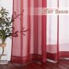 imageNICETOWN Sheer Window Curtain Panels  Ivory Eyelet Top Solid Voile for KitchenHotel 2 Pieces 54 Wide x 84inch LengthHaute Red