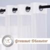 imageNICETOWN Sheer Window Curtain Panels  Ivory Eyelet Top Solid Voile for KitchenHotel 2 Pieces 54 Wide x 84inch LengthIvory