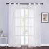 imageNICETOWN Sheer Window Curtain Panels  Ivory Eyelet Top Solid Voile for KitchenHotel 2 Pieces 54 Wide x 84inch LengthIvory