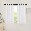 imageNICETOWN Sheer Window Curtain Panels  Ivory Eyelet Top Solid Voile for KitchenHotel 2 Pieces 54 Wide x 84inch LengthIvory