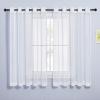 imageNICETOWN Sheer Window Curtain Panels  Ivory Eyelet Top Solid Voile for KitchenHotel 2 Pieces 54 Wide x 84inch LengthIvory