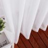 imageNICETOWN Sheer Window Curtain Panels  Ivory Eyelet Top Solid Voile for KitchenHotel 2 Pieces 54 Wide x 84inch LengthIvory