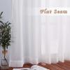 imageNICETOWN Sheer Window Curtain Panels  Ivory Eyelet Top Solid Voile for KitchenHotel 2 Pieces 54 Wide x 84inch LengthIvory