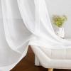 imageNICETOWN Sheer Window Curtain Panels  Ivory Eyelet Top Solid Voile for KitchenHotel 2 Pieces 54 Wide x 84inch LengthIvory